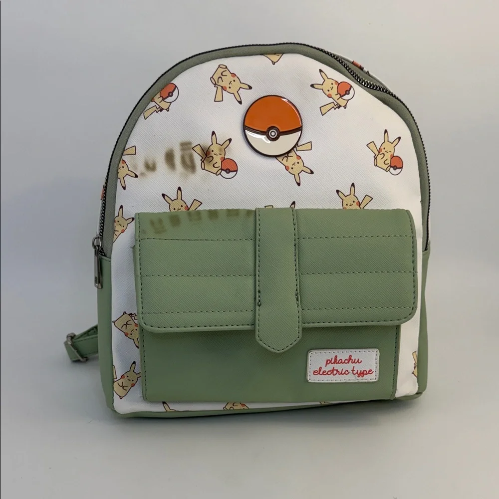 Pokemon Pikachu Kids‎ Backpack - Green and White